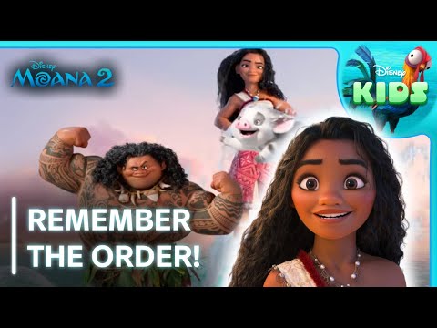 Remember the Order of the Characters on the Waves! 🌊 | Fun Game Challenge | Moana 2 | Disney Kids