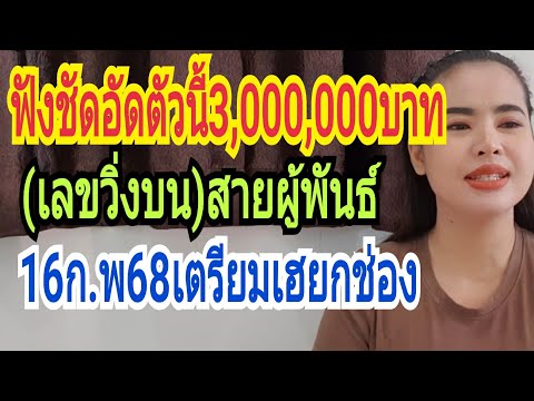 ฟังชัดๆอัดตัวนี้3,000,000บาท(เลขวิ่งบน)สายผู้พันธ์งวด16ก.พ68เตรียมเฮยกช่อง