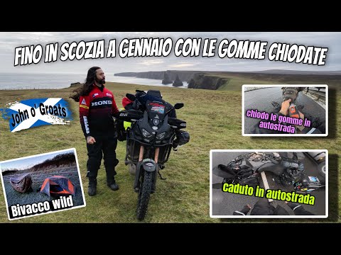 fino in Scozia a gennaio con le gomme chiodate della AfricaTwin