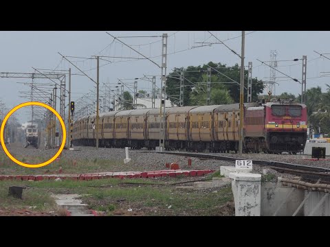 Parallel OVERTAKE | RAJDHANI Furiously OVERTAKES PURI Express | UJJAINI Exp OVERTAKES Freight | I R