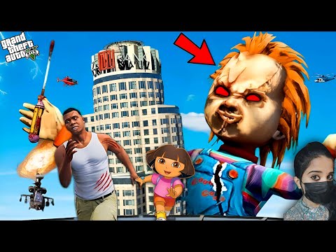 Shinchan as Chucky Doll | Franklin Tries to Save Shinchan - GTA 5