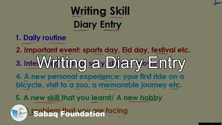 Writing a Diary Entry