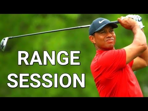 Tiger Woods Range Practice Golf Swings with Feels