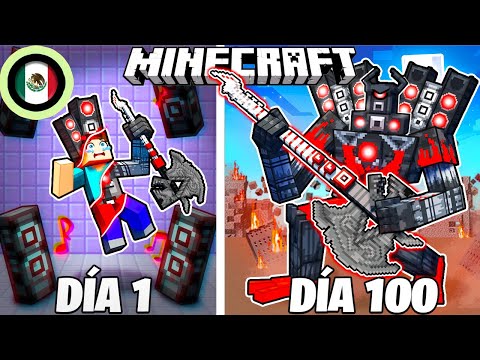 ¡Sobreviví 100 DÍAS como un GUITAR SPEAKERMAN en Minecraft HARDCORE!