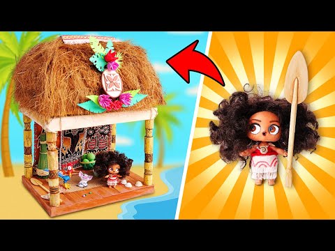 Hagamos un maravilloso cambio de look al estilo de Moana en una muñeca ordinaria || Casa de muñecas