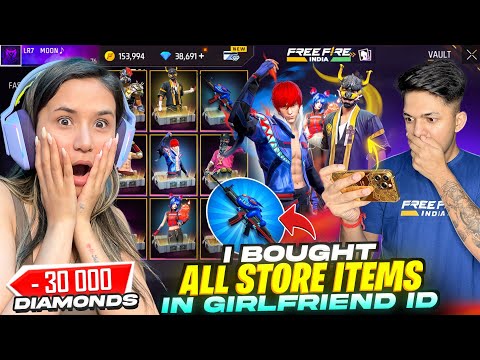 Free Fire India I Bought Everything From Store 77,000 Diamonds 💎 In Girlfriend Account