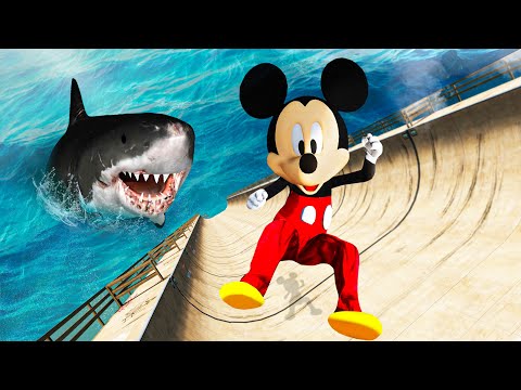 GTA 5 Mickey Mouse Crazy Ragdolls and Epic Jumps (Funny Moments)