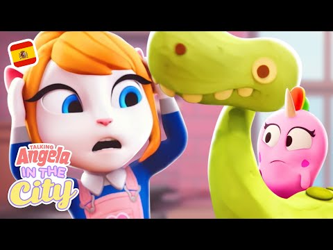 Horneo de pastel de dinosaurio 🦖🍰 Talking Angela: En la ciudad (Episodio 4)