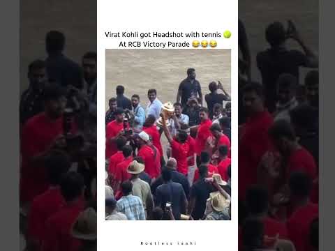 Virat Kohli got Head Shot with tennis epic moment at RCB victory Parade #short #viral #cricketbuzz