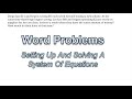 Solving Word Problems with Systems of Linear Equations