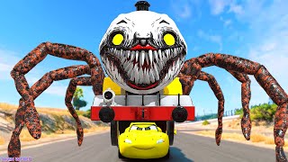 Escape From Choo-Choo Charles | Lightning McQueen VS Choo-Choo Charles | BeamNG.Drive #10