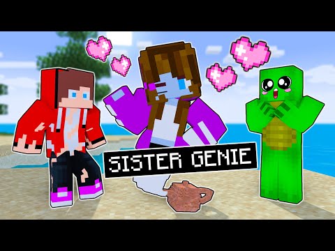 Maizen : JJ and Mikey Escape from Sister Genie Island Part 2 - Minecraft Animation