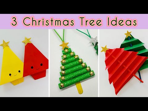 3 Simple & Easy Christmas Tree Ideas | Paper Christmas Tree Making | Christmas Decor Ideas