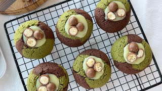 Matcha Chocolate Ganache Cookies Recipe 💚🤎 | 초코나무숲 가나슈 쿠키