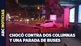 Accidente sobre Aviadores: dos columnas derribadas y una transeúnte herida