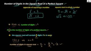 Number of Digits in the Square Root of a Perfect Square