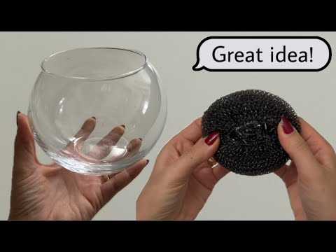Look What I Made With Glass Globe and Plastic Scourer!
