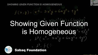 Showing Given Function is Homogeneous