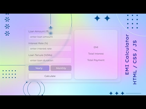 EMI Calculator Using HTML/CSS/JS