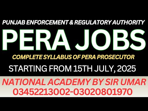 PERA PROSECUTOR JOBS, COMPLETE SYLLABUS & EXAM DATE CALL 0452213002 TO JOIN