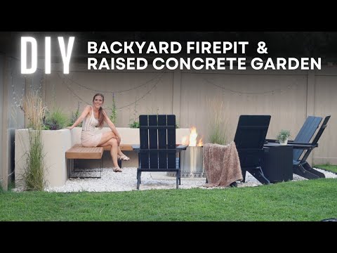 Concrete Garden Bed Fire Pit DIY Outdoor Project