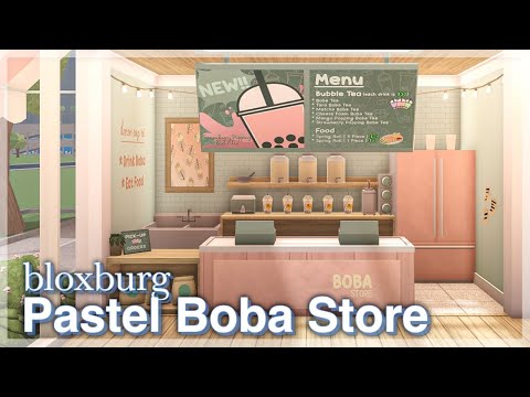 Pastel Boba Store in BLOXBURG | interior + full tour | speedbuild