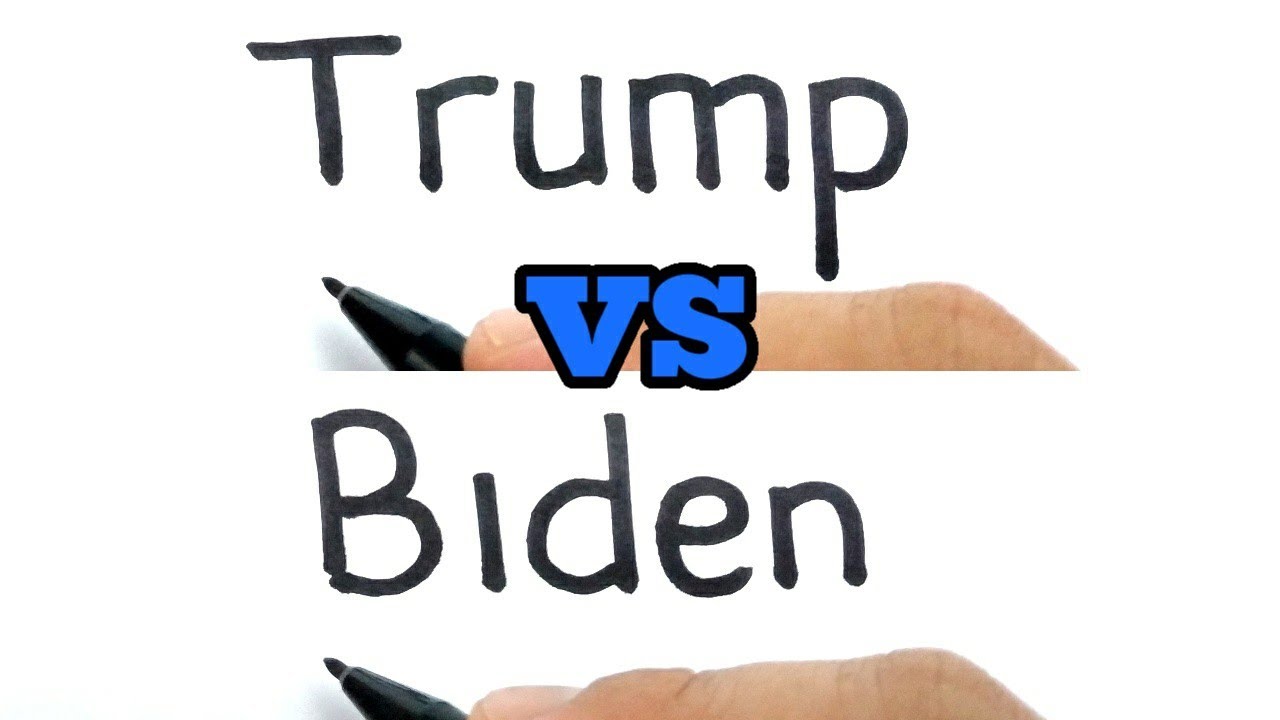 US election 2020, How to turn words TRUMP & BIDEN into Donald Trump & Joe Biden - LET'S DRAW