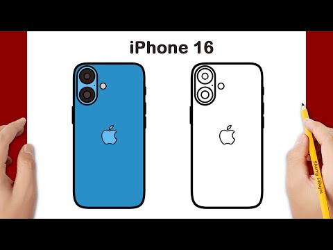 Cómo dibujar un iPhone 16 fácil | Cómo dibujar un teléfono | Dibujos Fáciles