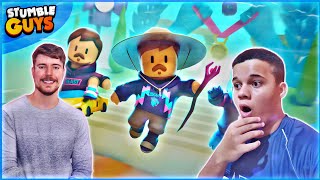 ENTREI no STUMBLE GUYS DEPOIS de 1 ANO e me SURPREENDI ! 😱 ( MrBeast, mapas, Skins e Emotes )