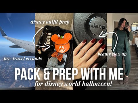 pack and prep for halloween at disney world🎃🏰beauty errands, packing tips, cleaning prep