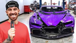 INTENTANDO ARRANCAR EL BUGATTI CHIRON PUR SPORT DESTROZADO