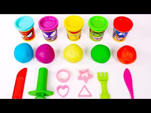 Como hacer formas con plastilina play doh y superhéroes