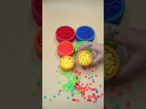 Satisfying Rainbow Beads🔮📿ASMR 🌈 #reverse #beads #dominomarble