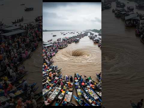 🌊 Giant Whirlpool Suddenly Appears at Asian Floating Market