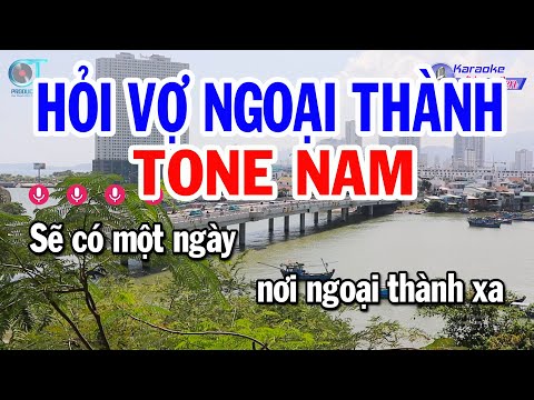 Karaoke Hỏi Vợ Ngoại Thành Tone Nam ( Am ) Nhạc Sống Beat Chuẩn Nhất || Karaoke Đồng Sen