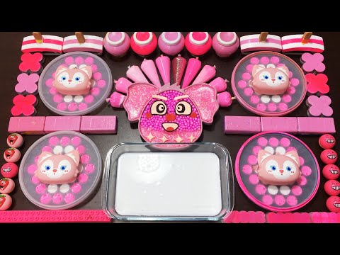 PINK Slime !!! Mixing Random Things Into GLOSSY Slime !! ASMR Cocomelon slime