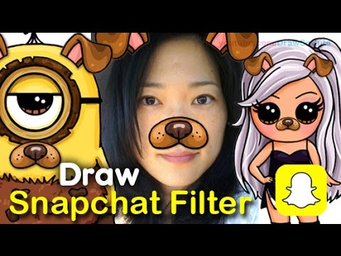 FACE REVEAL! How to Draw Snapchat Dog Filter + Snapchat Draw So Cute Characters
