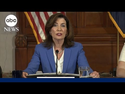 YouTube video thumbnail: New York Gov. Hochul Says 'we are at war' Amid Texas Redistricting Controversy