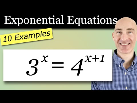 Solve Exponential Equations (Using Logs, Natural Log, Different Bases) 10 Examples