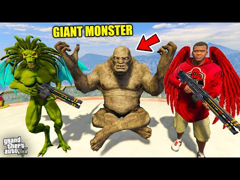 GIANT HELL MONSTER Attacked DEVIL LORD in GTA 5 | SHINCHAN and CHOP