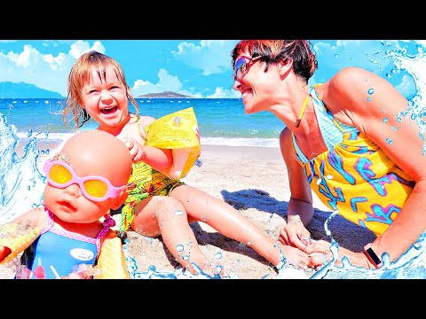 Baby Born Dolls' Beach Day: Fun with Toys and Handwashing!