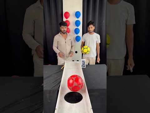 Bro vs bro roll football ball drop one hole wow win iPhone mobile challenge three nice 79943#shorts