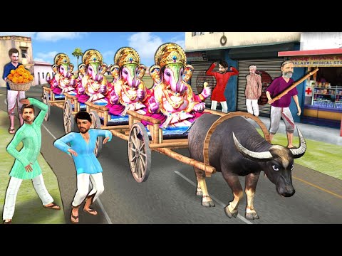 Ganesh Nimarjan Yatra on Bullock Cart Bhainsa Gadi Hindi Kahaniya Hindi Stories Hindi Moral Stories