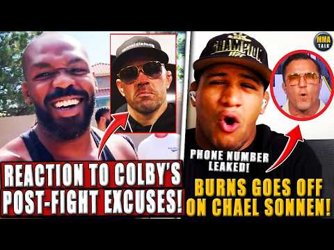 Jon Jones LAUGHS at Colby Covington's post-fight EXCUSES! Burns EXPOSES Chael Sonnen's phone number!