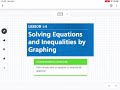 Solving Equations and Inequalities through Graphing