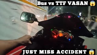JUST MISS ACCIDENT 😱 HAYABUSA மாடு START அகல 😫 #TTF #TTF_VASAN #TWIN_THROTTLERS #JARVIS