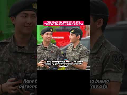 Traducción del discurso de RM y Taehyung al salir del Servicio Militar 💜😭🥰#amazingfulltv #BTS