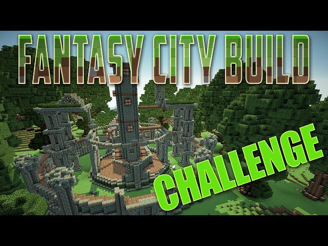 Minecraft Fantasy City BUILD CHALLENGE! | Human Section | Minecraft PC Gameplay