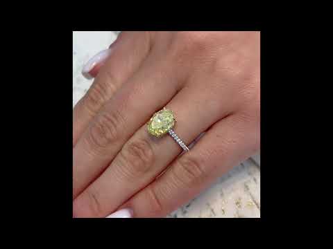 3.30 carat Oval Yellow Diamond Two-Tone Engagement Ring