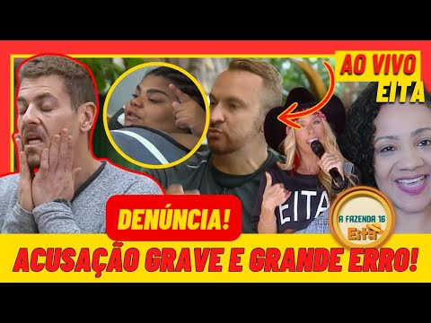 🤠A FAZENDA 2024 AO VIVO: Zé Love DENUNCIA SACHA E TEM GRAVE PREOCUPAÇÃO! FLORA ACUSA E YURI!